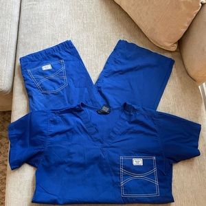 Blue Sky Scrub Set Royal Blue, Shirt:S, Pants:ST
